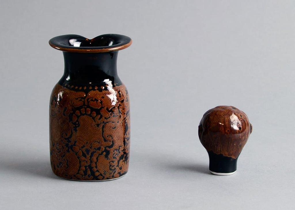 Unique stoneware bottle by Stig Lindberg A1916 - Freeforms