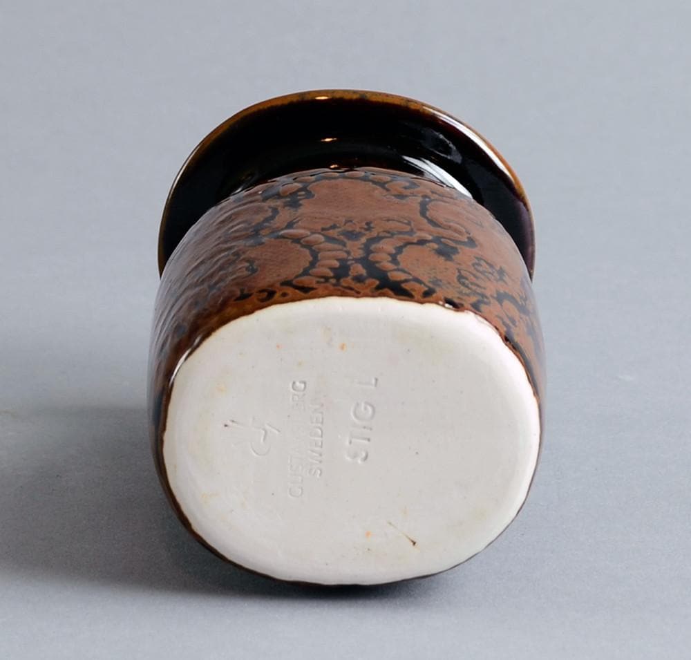 Unique stoneware bottle by Stig Lindberg A1916 - Freeforms