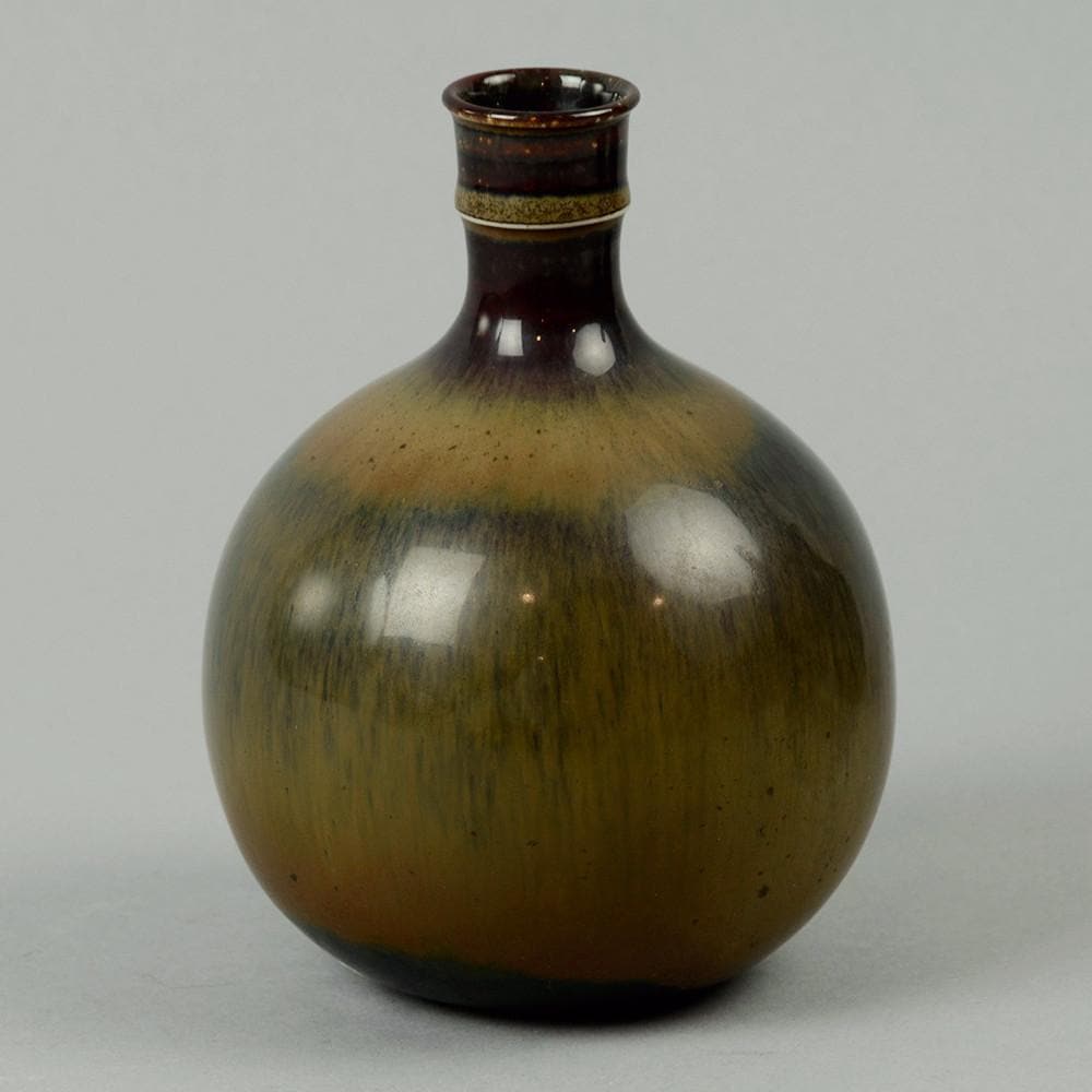 Unique stoneware bottle vase by Stig Lindberg N2134 and E7201 - Freeforms