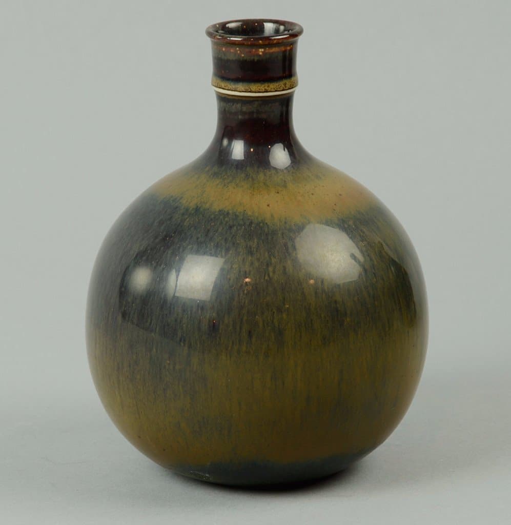 Unique stoneware bottle vase by Stig Lindberg N2134 and E7201 - Freeforms