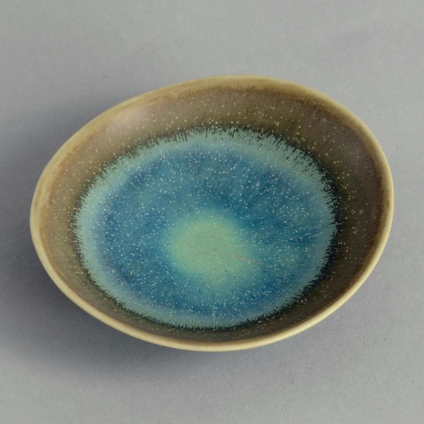 Unique stoneware dish by Stig Lindberg B3288 - Freeforms
