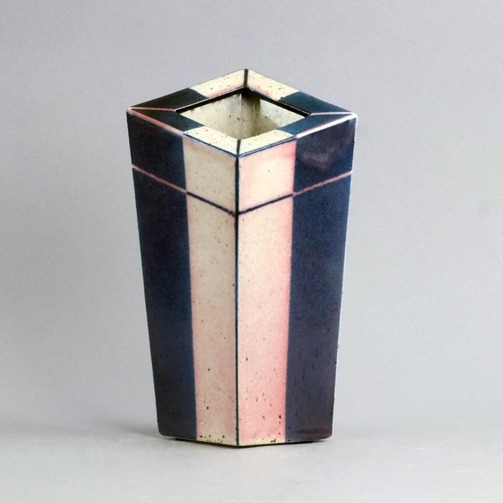 Unique stoneware four sided vase by Karl Scheid N6180 - Freeforms