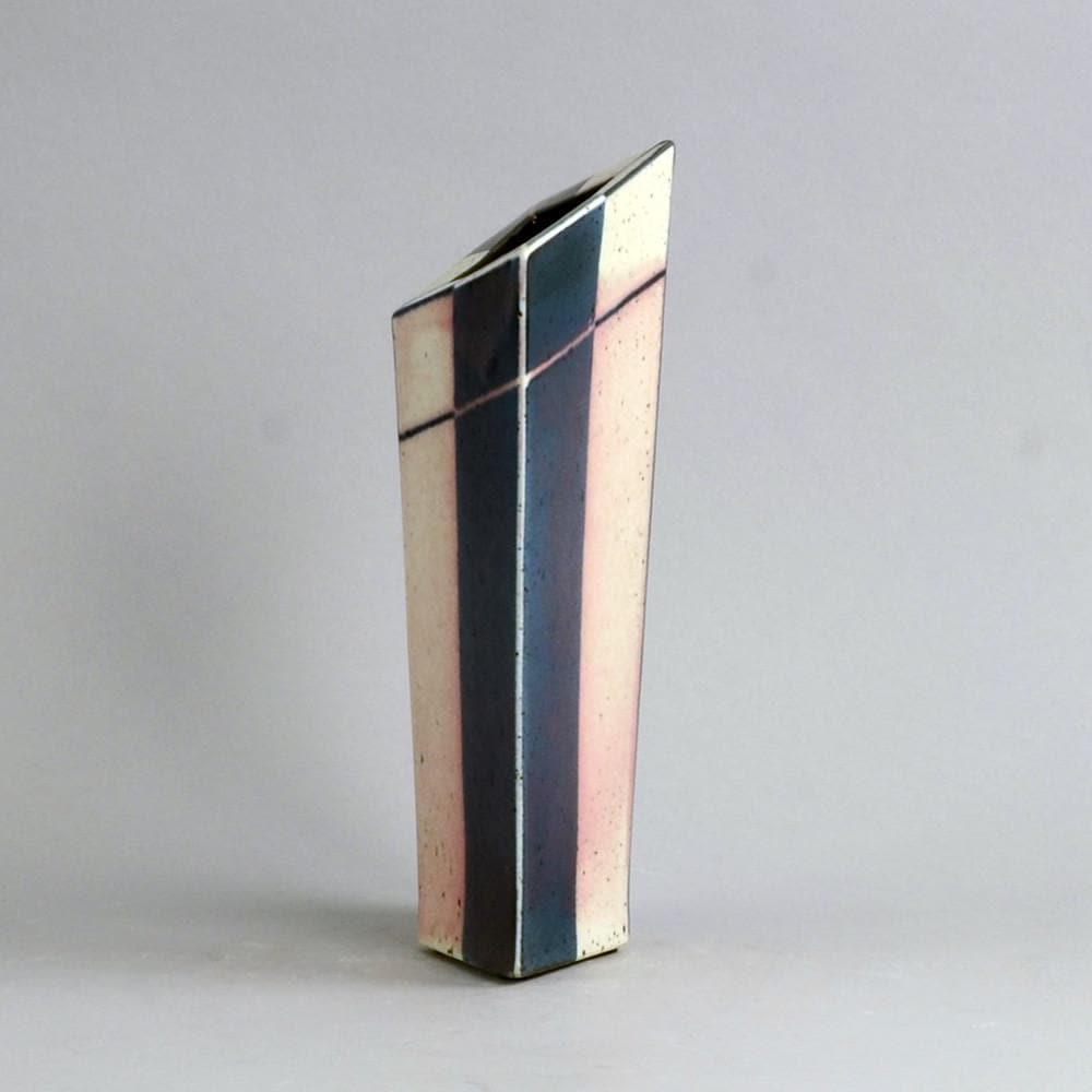 Unique stoneware four sided vase by Karl Scheid N6180 - Freeforms