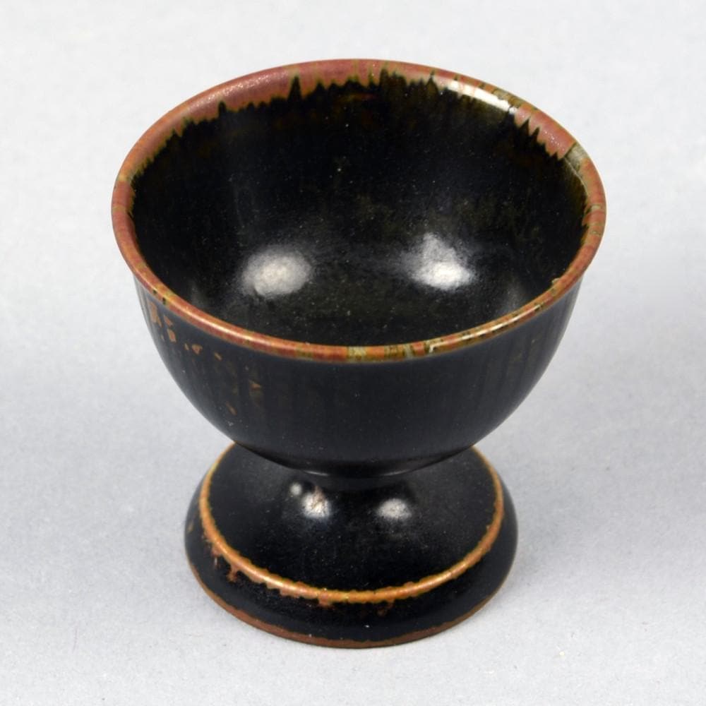 Unique stoneware miniature footed bowl by Stig Lindberg N7355 - Freeforms
