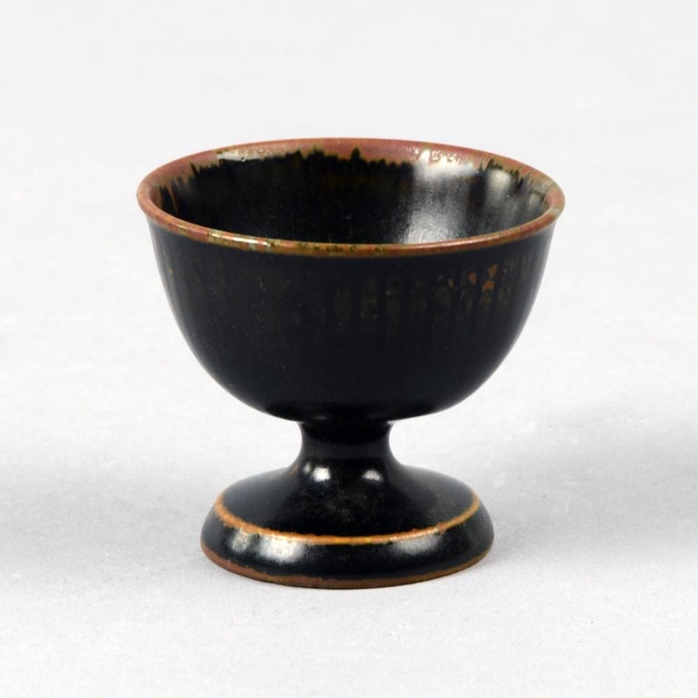 Unique stoneware miniature footed bowl by Stig Lindberg N7355 - Freeforms