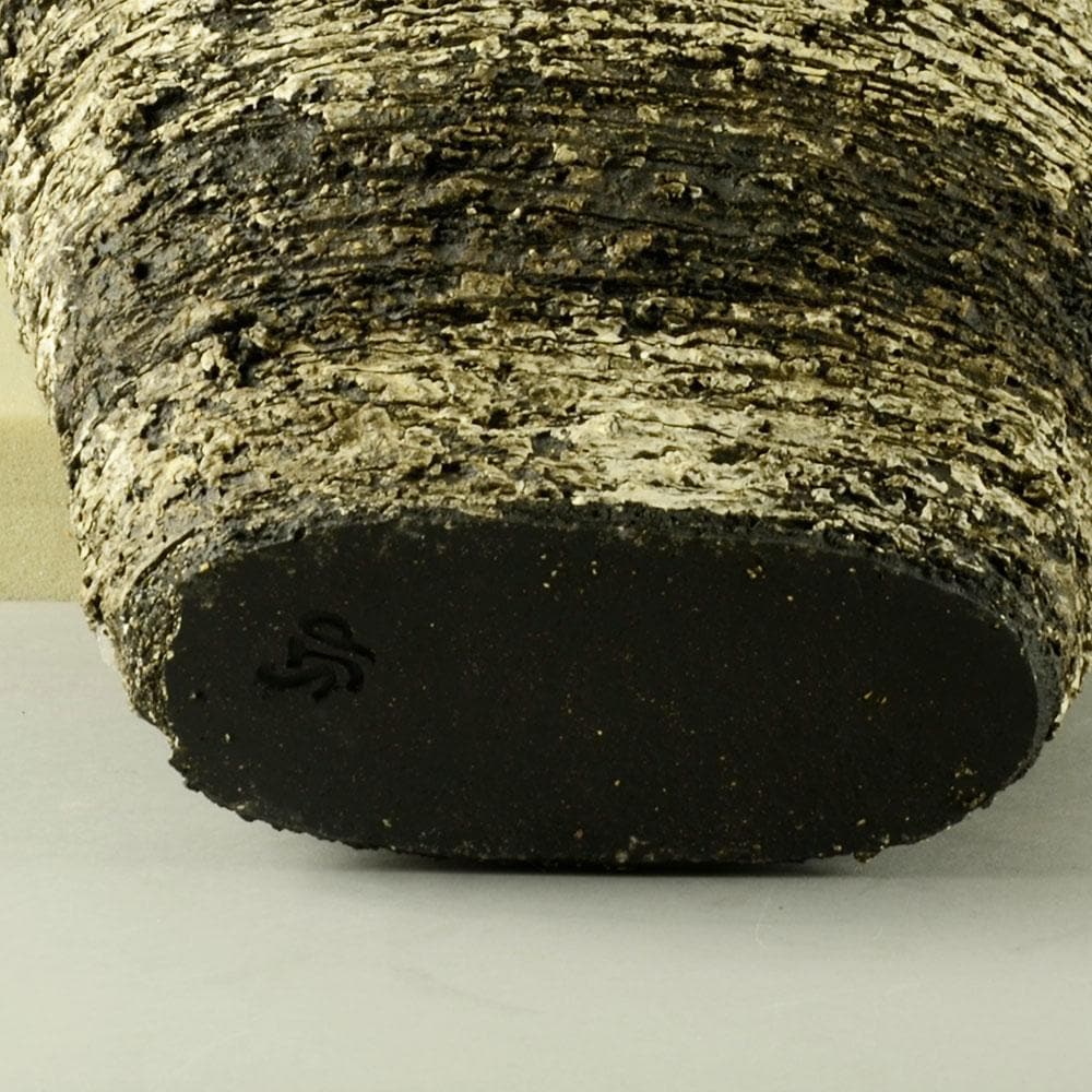 Unique stoneware monumental triangular coil built vessel by Sarah Purvey D6230 - Freeforms