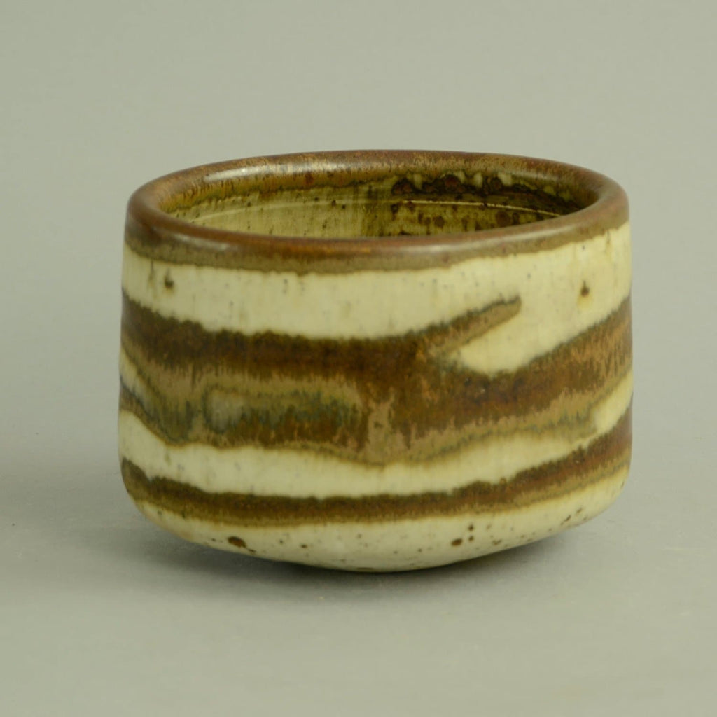 Unique stoneware oval teabowl by Karl Scheid N6887 - Freeforms