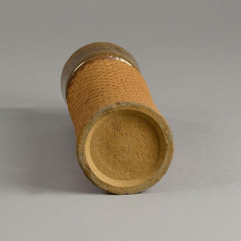 Unique stoneware partially glazed vase by Stig Lindberg D6375 - Freeforms