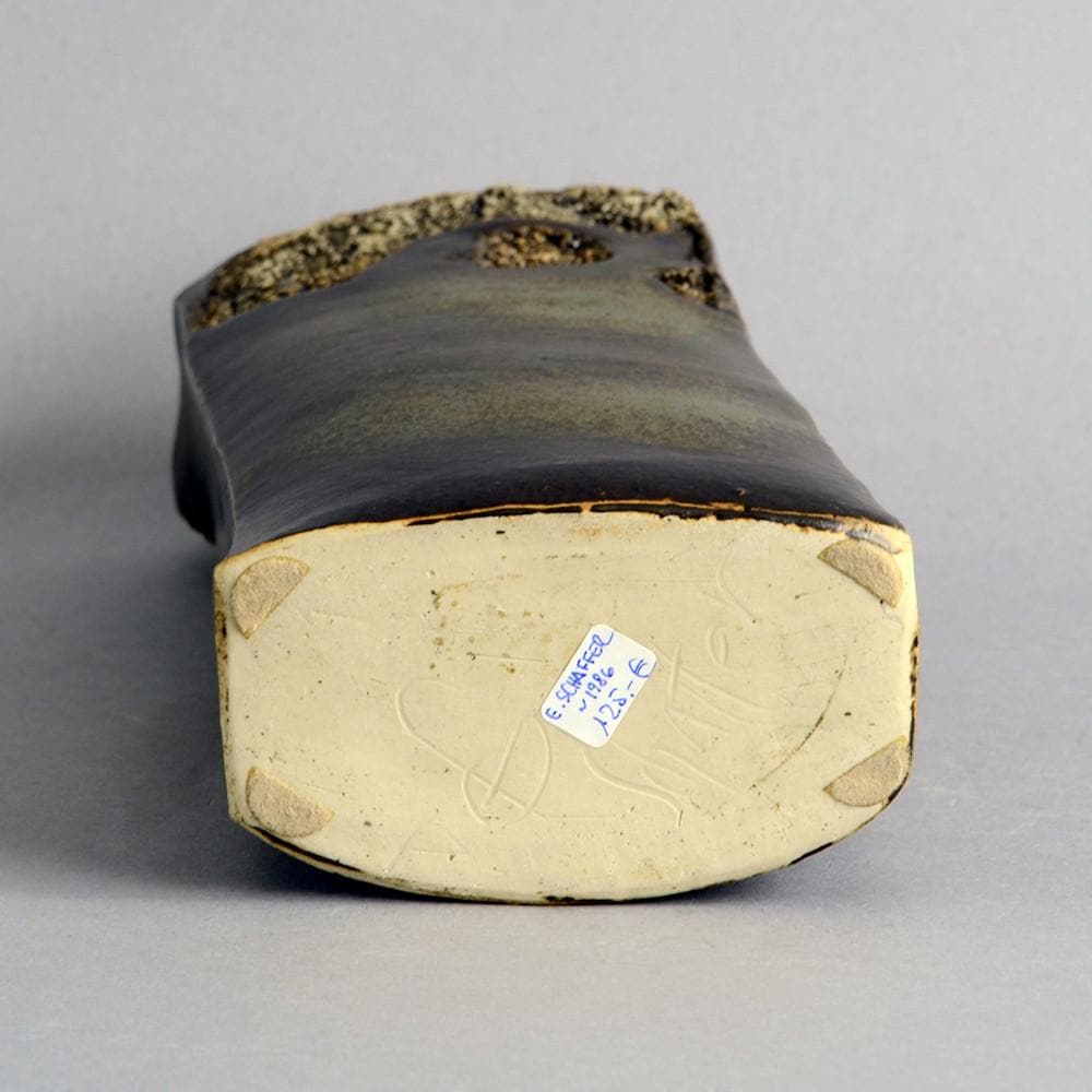 Unique stoneware rectangular vase by Elisabeth Schaffer B3956 - Freeforms