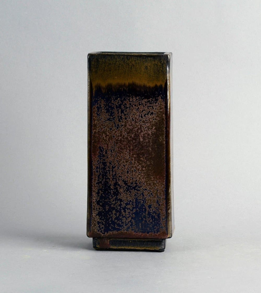 Unique stoneware rectangular vase by Wendelin Stahl B3960 - Freeforms
