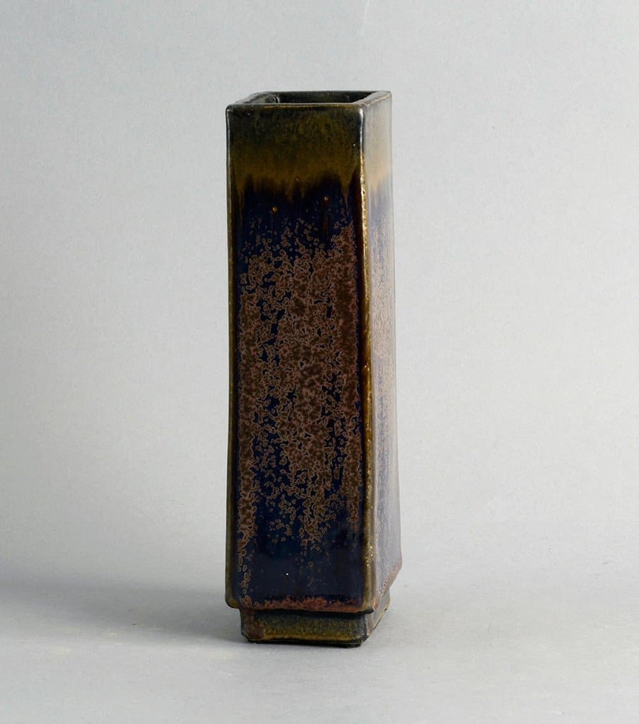 Unique stoneware rectangular vase by Wendelin Stahl B3960 - Freeforms