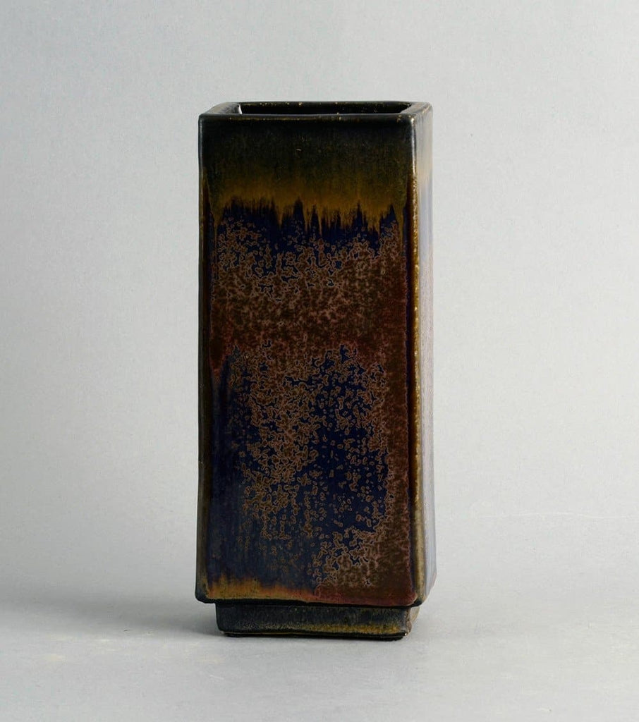 Unique stoneware rectangular vase by Wendelin Stahl B3960 - Freeforms