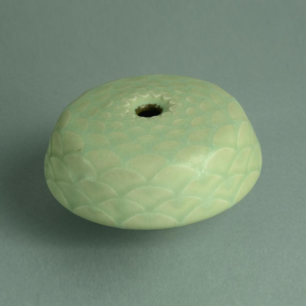 Unique stoneware sculptural vessel by Karl Scheid N9383 - Freeforms