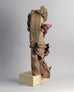 Unique stoneware sculpture with glossy red glaze by Hertha Hillfon B3424 - Freeforms