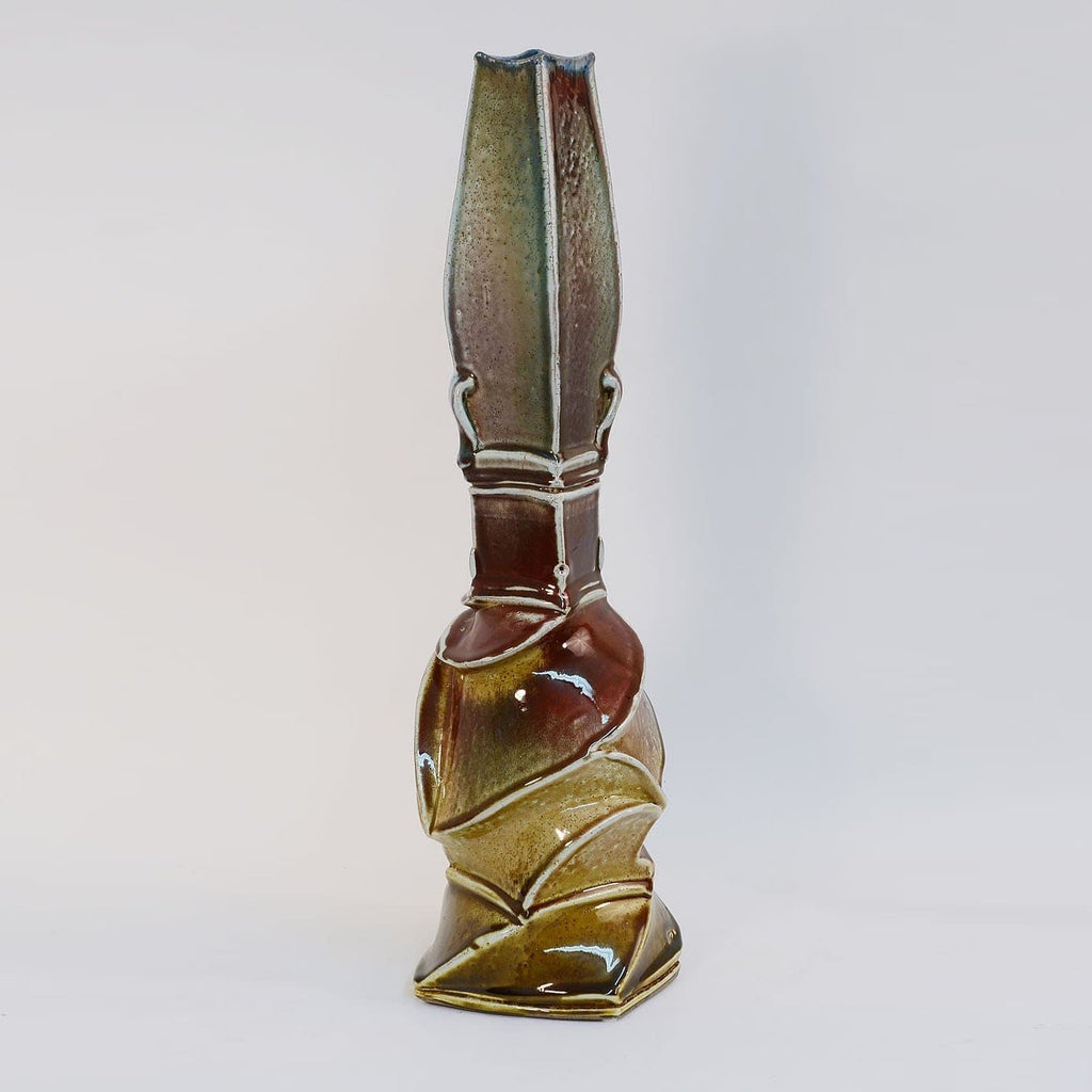 Unique stoneware tall sculptural vessel by Brad Schwieger N8060 - Freeforms