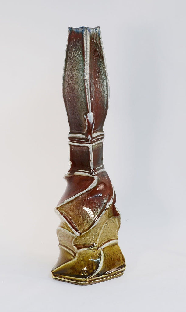 Unique stoneware tall sculptural vessel by Brad Schwieger N8060 - Freeforms