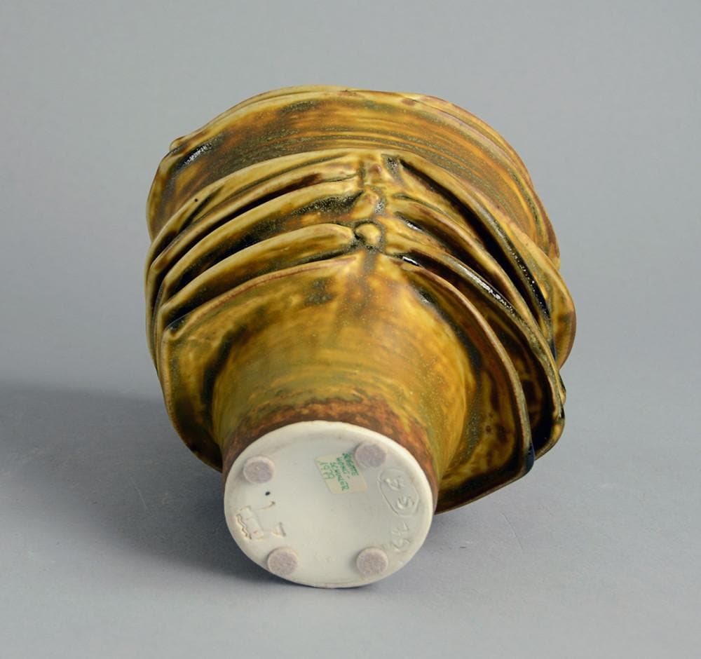 Unique stoneware vase by Brigitte Schuller B3387 - Freeforms