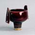 Unique stoneware vase with attached wing-like handles by Johan Broekema B3459 - Freeforms