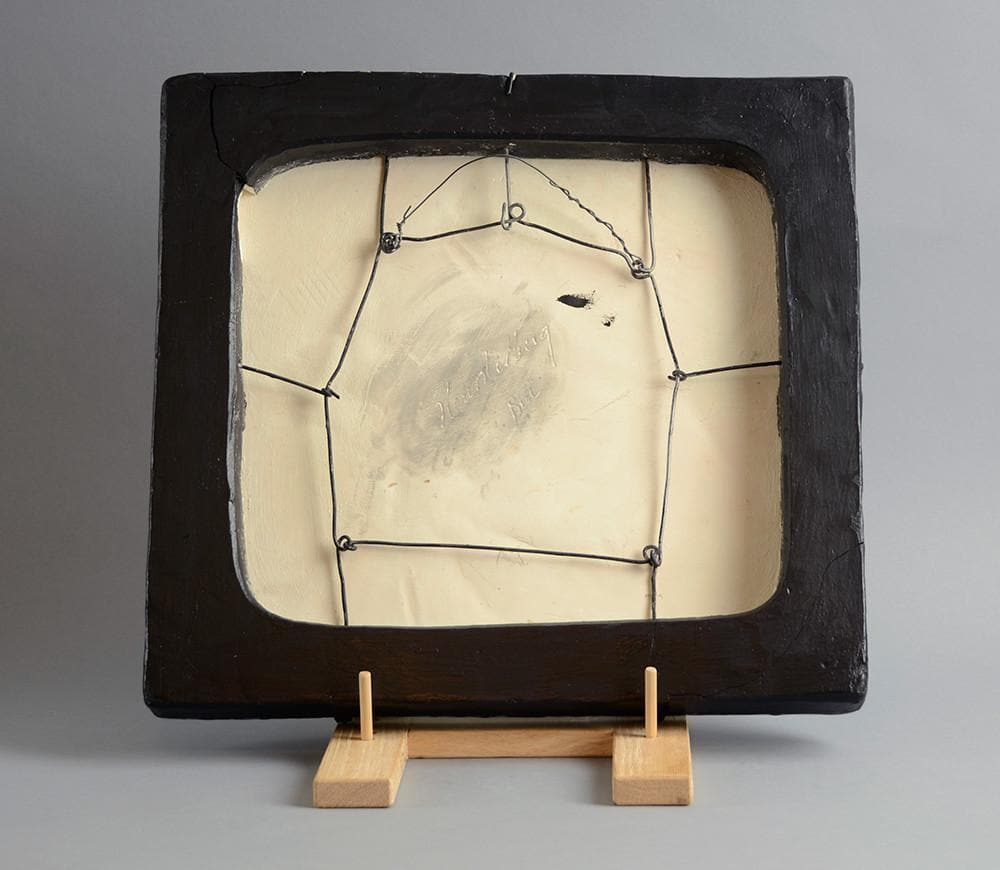 Unique tin-glazed fajance plaque with fish by Hans Hedberg A1393 - Freeforms