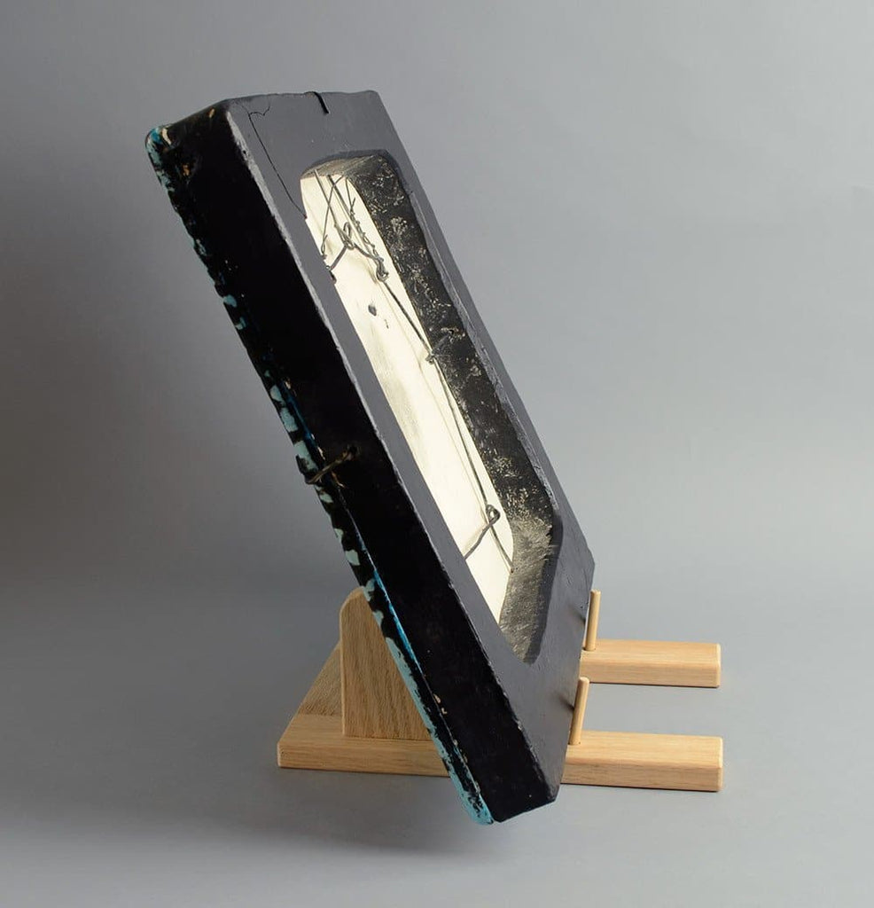 Unique tin-glazed fajance plaque with fish by Hans Hedberg A1393 - Freeforms