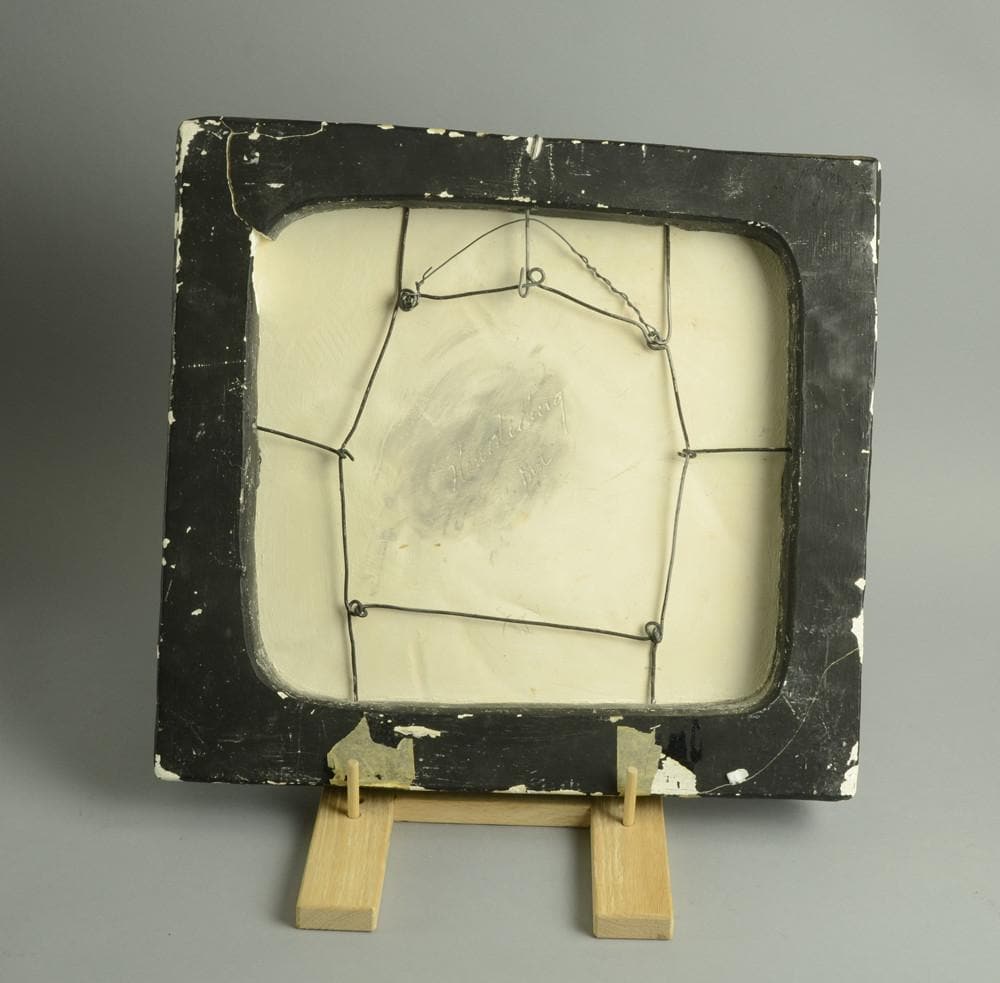 Unique tin-glazed fajance plaque with fish by Hans Hedberg A1393 - Freeforms