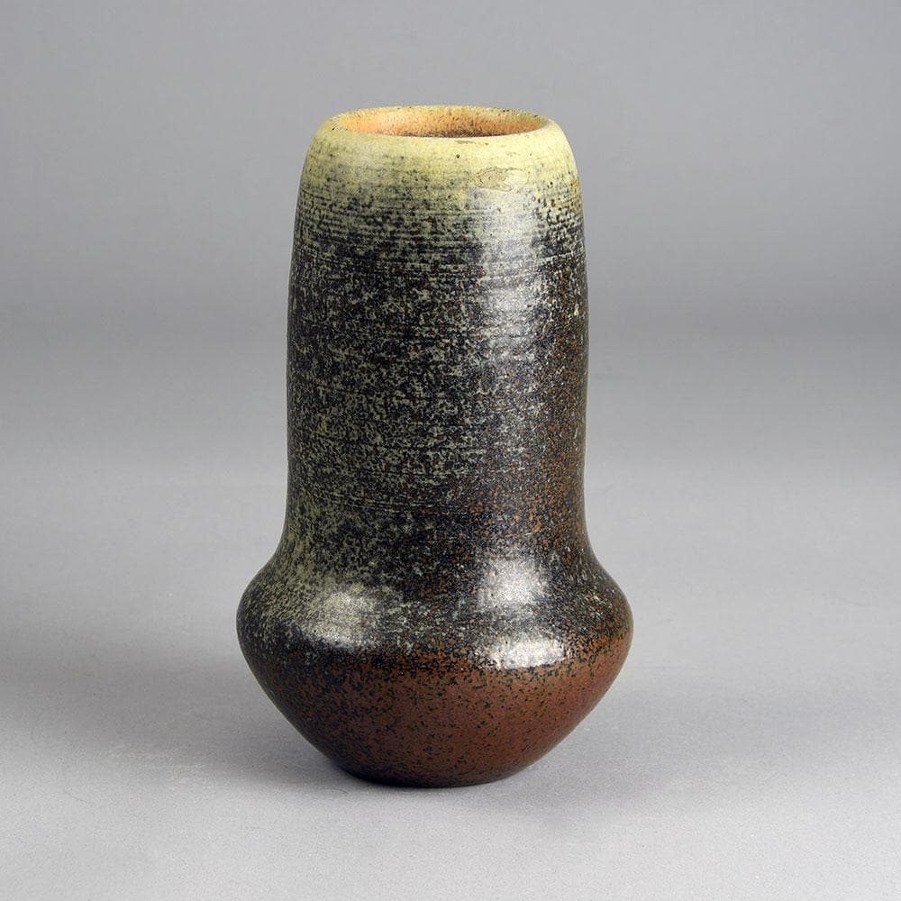 Uwe Lerch, Germany, unique stoneware vase with brown glaze E7288 - Freeforms