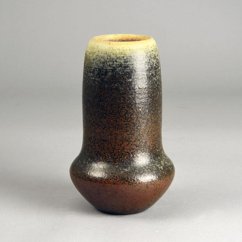 Uwe Lerch, Germany, unique stoneware vase with brown glaze E7288 - Freeforms