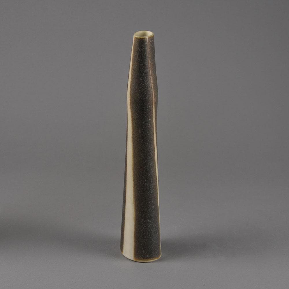 Val Barry, UK, elongated stoneware vessel with brown glaze F8319 - Freeforms