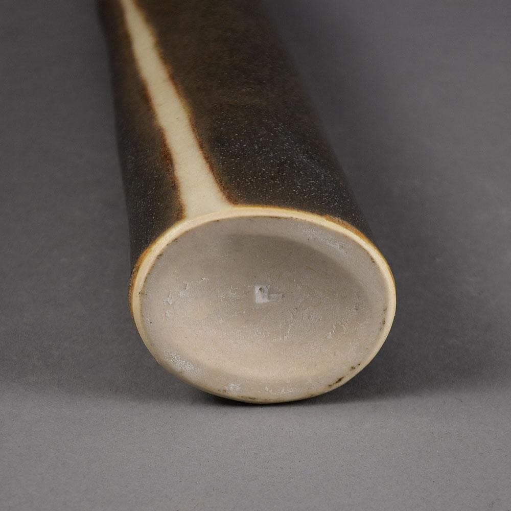 Val Barry, UK, elongated stoneware vessel with brown glaze F8319 - Freeforms