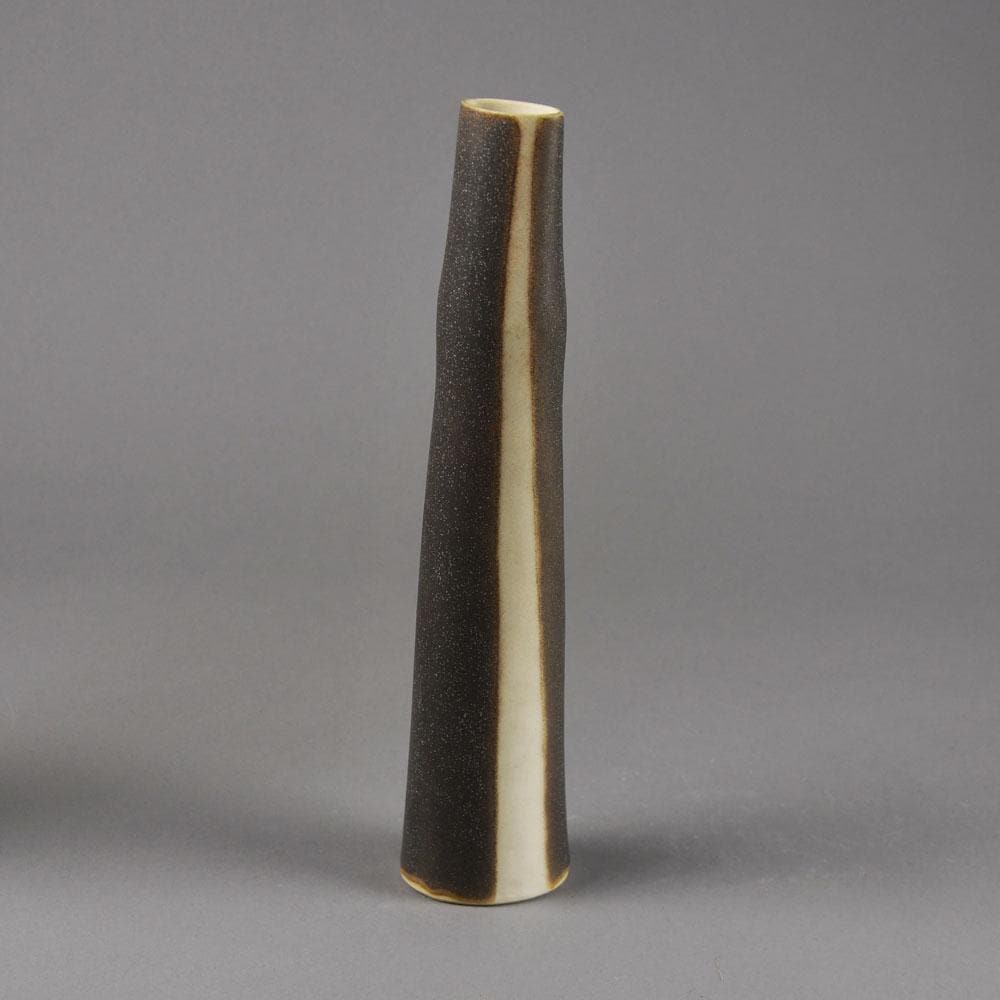 Val Barry, UK, elongated stoneware vessel with brown glaze F8319 - Freeforms