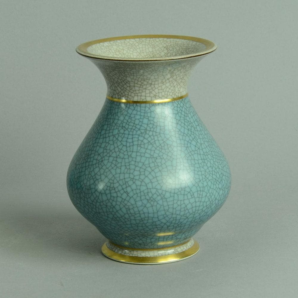Vase with pale blue crackle glaze N9396 - Freeforms