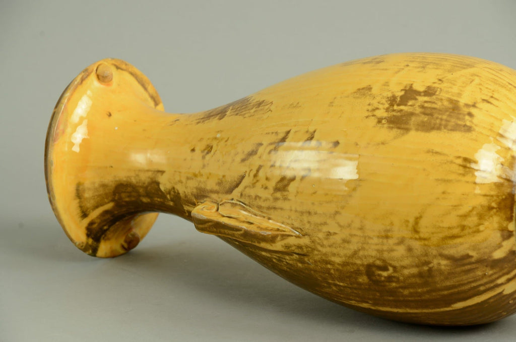 Vase with yellow and brown glossy glaze by Svend Hammershoj C5113 - Freeforms