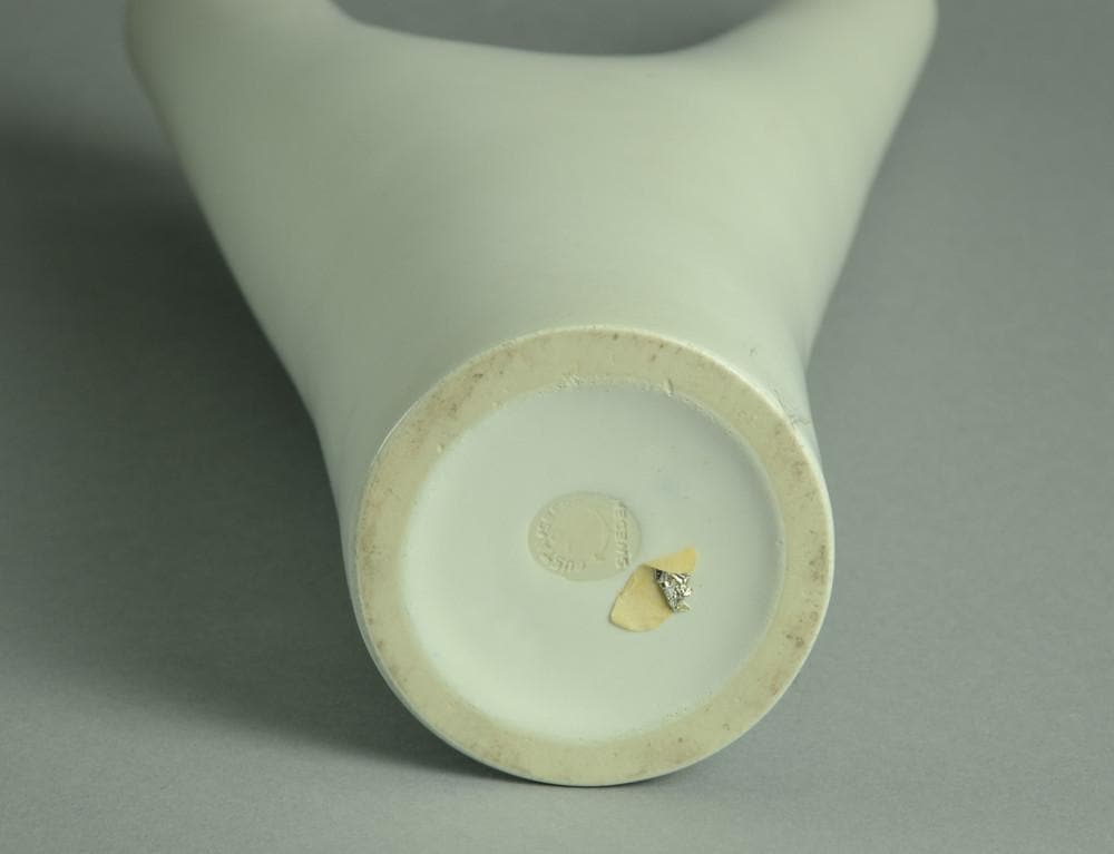 stig lindberg veckla vase gustavsberg white marks signature marking