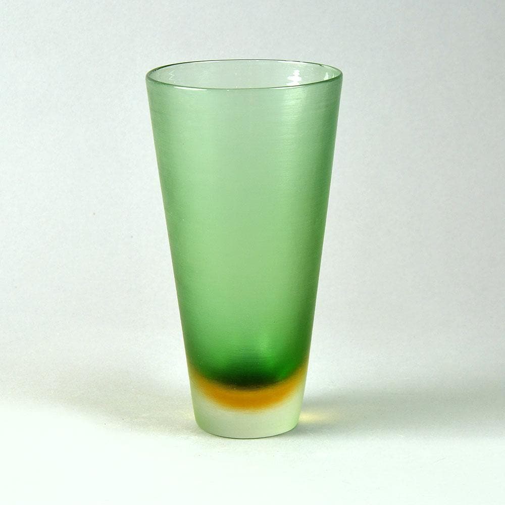 Venini Inciso vase in green and orange G9267 - Freeforms