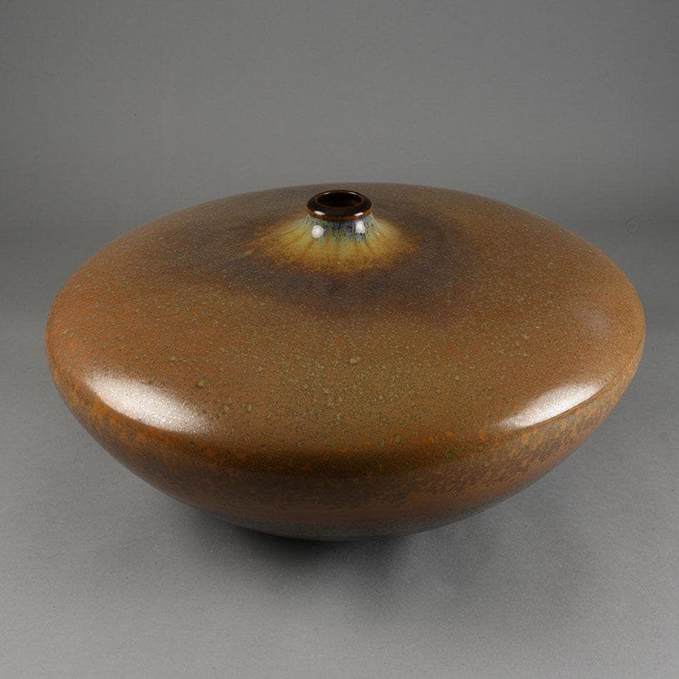 Very large vase with brown crystalline glaze by Wendelin Stahl E7290 - Freeforms