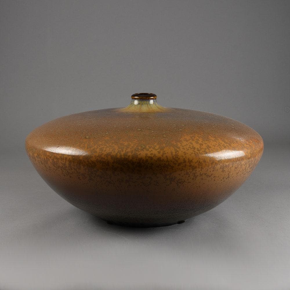 Very large vase with brown crystalline glaze by Wendelin Stahl E7290 - Freeforms