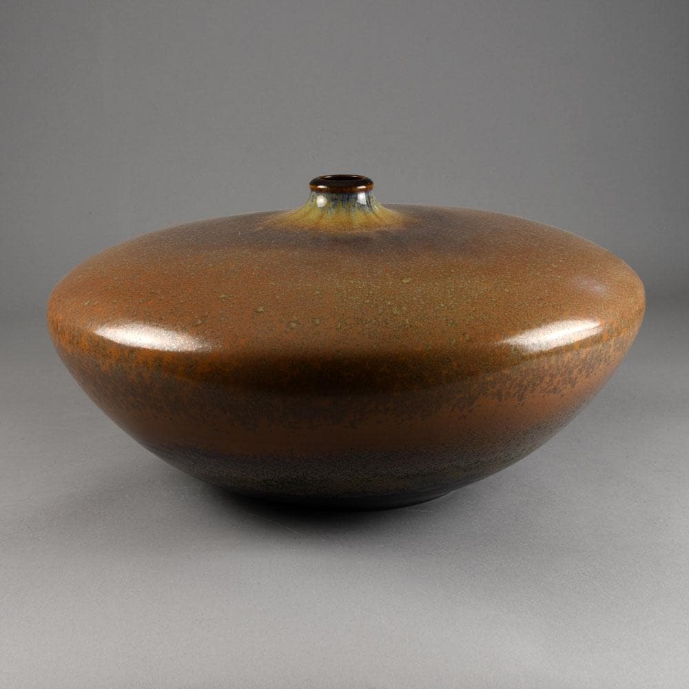 Very large vase with brown crystalline glaze by Wendelin Stahl E7290 - Freeforms
