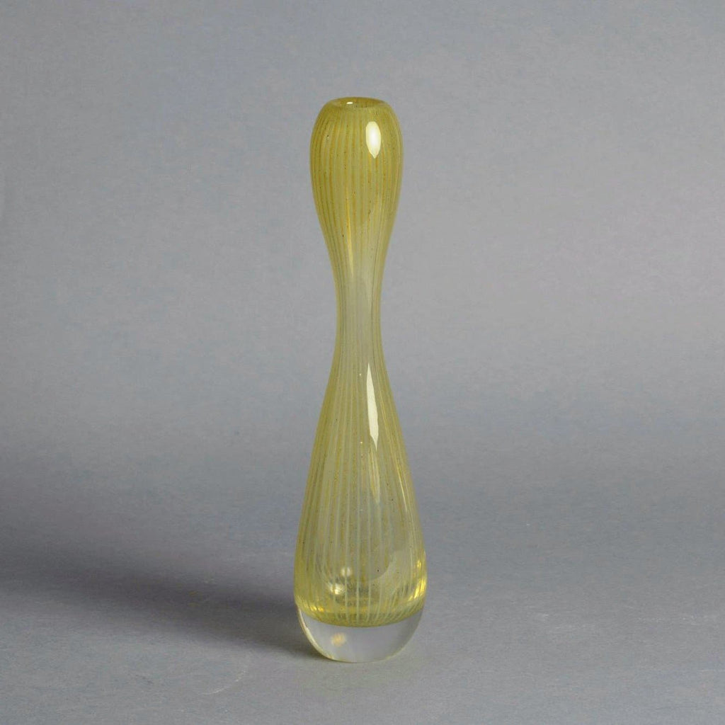 Vicke Lindstrand for Kosta "Colora" glass vase in yellow N9649 - Freeforms