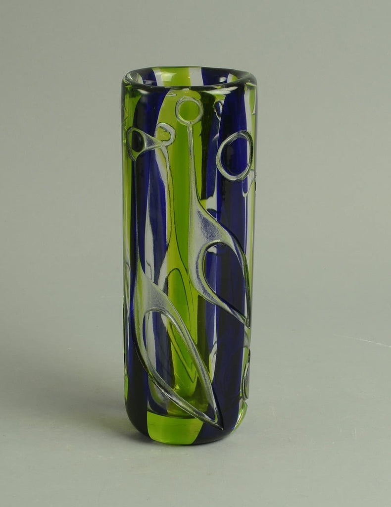 Vicke Lindstrand for Kosta Green glass vase N6442 - Freeforms