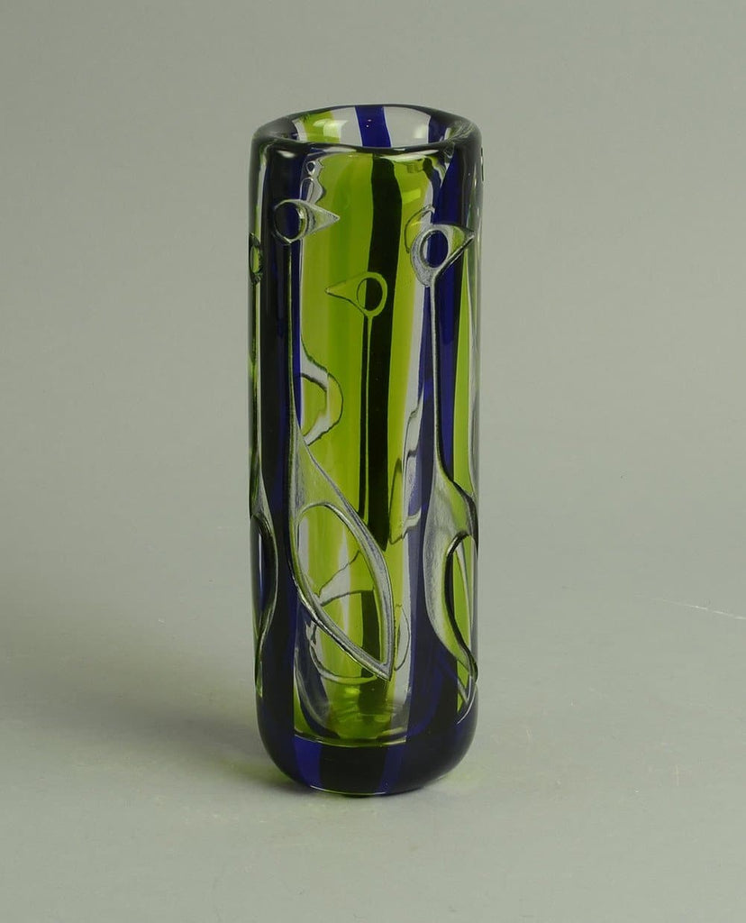 Vicke Lindstrand for Kosta Green glass vase N6442 - Freeforms