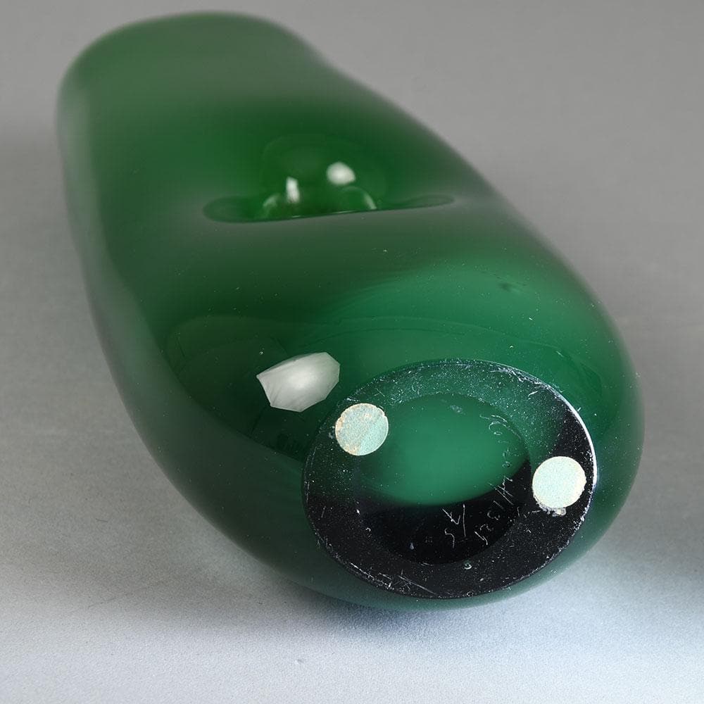 Vicke Lindstrand for Kosta, pierced "Sommerso" vase in green D6342 - Freeforms