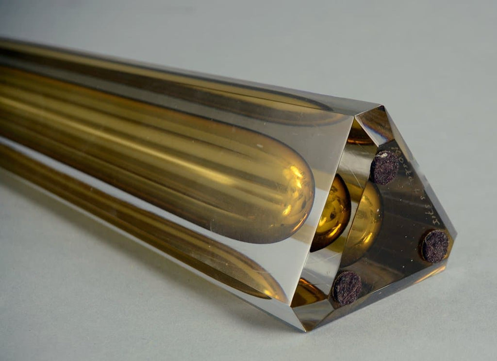 Vicke Lindstrand for Kosta prisma vase in yellow and clear N8180 - Freeforms