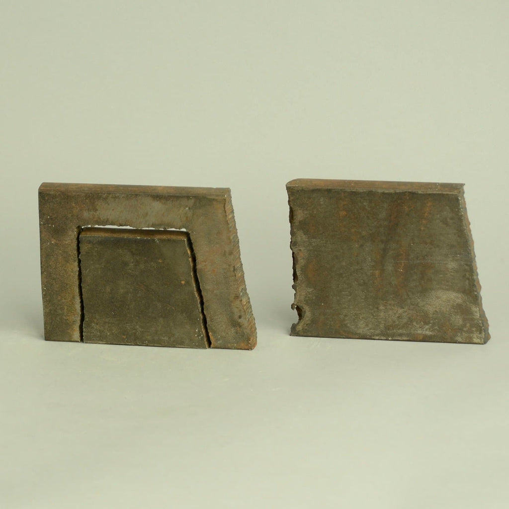 "Weighted Gate" table top sculpture in iron by Peter Bonnen