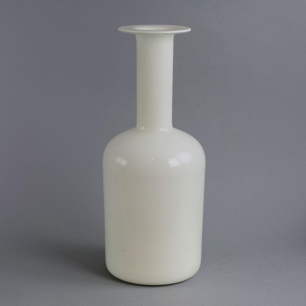 White glass bottle vase by Otto Brauer for Holmegaard B3826 - Freeforms