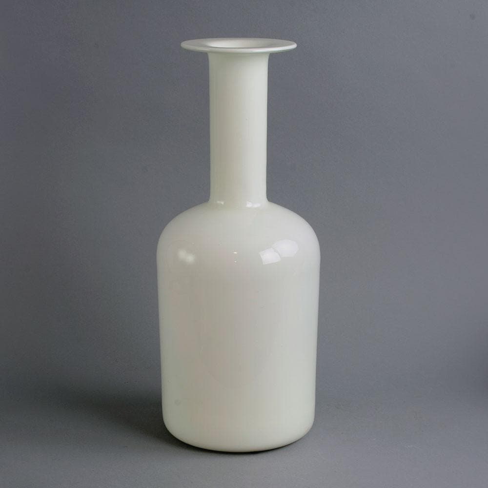 White glass bottle vase by Otto Brauer for Holmegaard B3826 - Freeforms