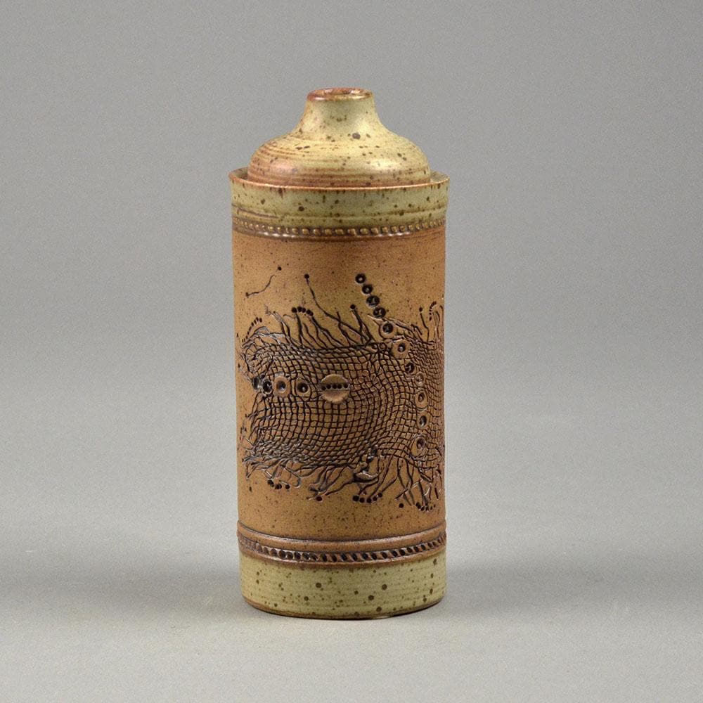 Wilhelm and Elly Kuch, bottle vase with impressed pattern N8626 - Freeforms