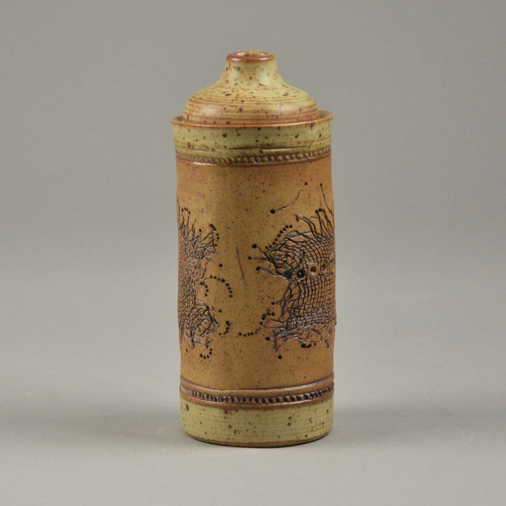 Wilhelm and Elly Kuch, bottle vase with impressed pattern N8626 - Freeforms