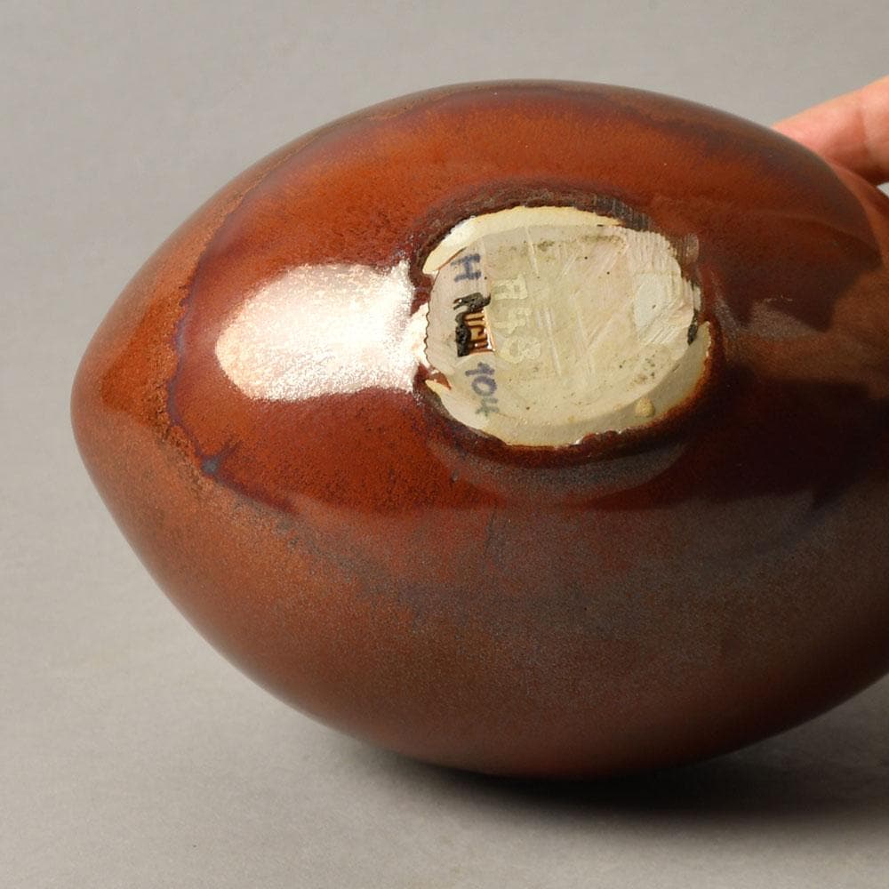 Wilhelm and Elly Kuch, Germany, stoneware vase with glossy brick-red glaze G9112 - Freeforms