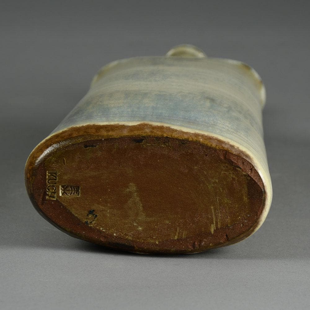 Wilhelm and Elly Kuch, stoneware bottle vase with matte off white glaze E7270 - Freeforms