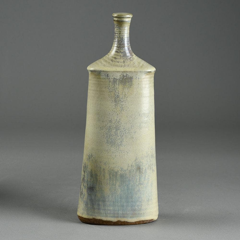 Wilhelm and Elly Kuch, stoneware bottle vase with matte off white glaze E7270 - Freeforms